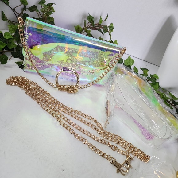 PVC Holographic Fannypack Crossbody Bag Purse - Picture 3 of 9